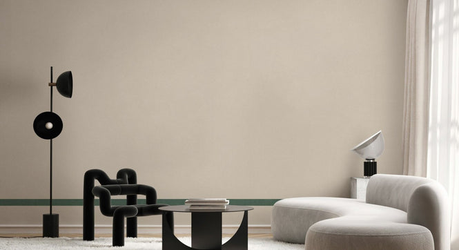 PHOTOWALL / Striped Border Lines - Forest Green and Beige (e96123)