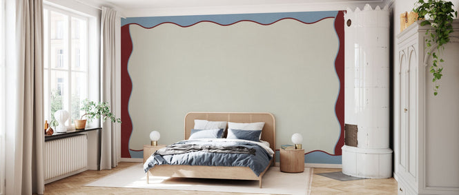 PHOTOWALL / Wavy Border Wall - Red Blue (e96487)