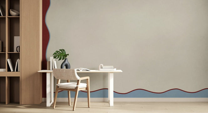 PHOTOWALL / Wavy Border Wall - Red Blue (e96487)