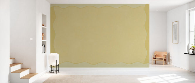PHOTOWALL / Wavy Border Wall - Yellow (e96490)