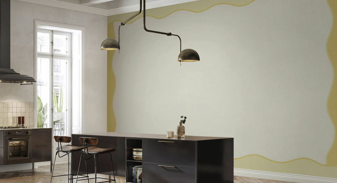 PHOTOWALL / Wavy Border Wall - Dark Yellow (e96491)