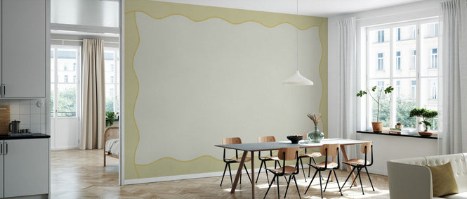 PHOTOWALL / Wavy Border Wall - Khaki (e96494)