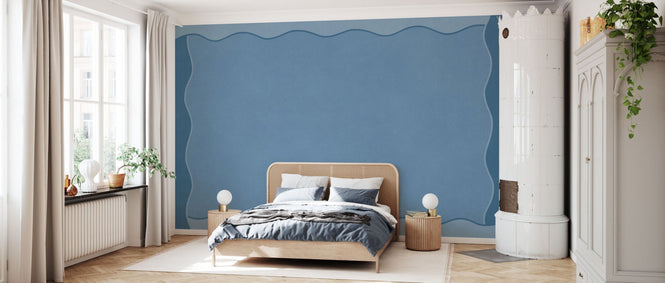 PHOTOWALL / Wavy Border Wall - Blue (e96496)