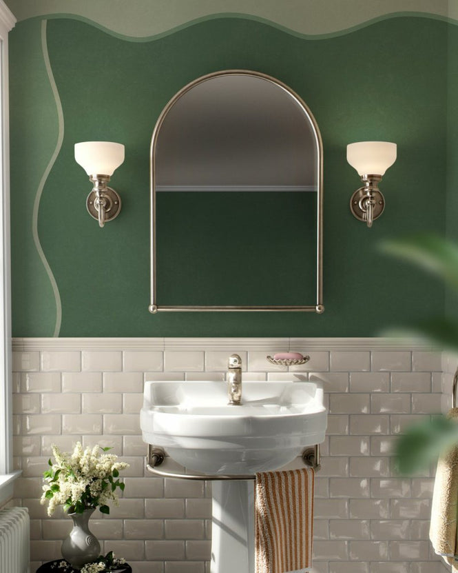 PHOTOWALL / Wavy Border Wall - Olive Green (e96497)