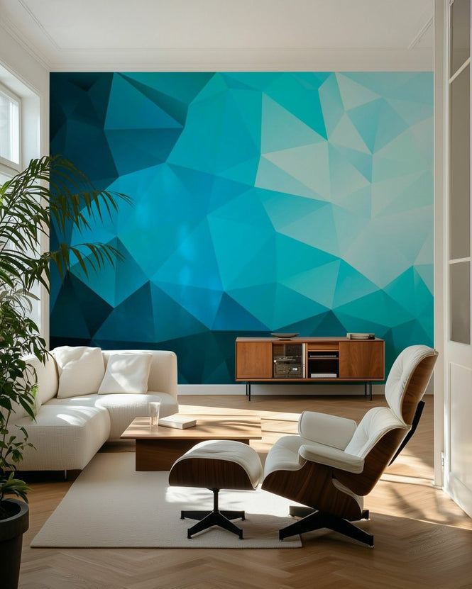 PHOTOWALL / Blue Polygonal (e97066)