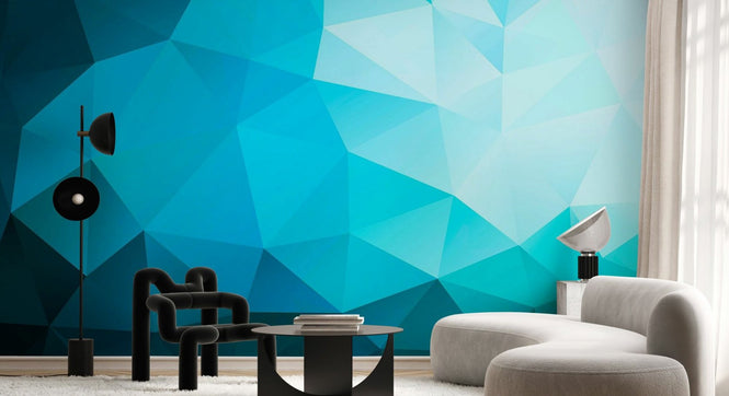 PHOTOWALL / Blue Polygonal (e97066)