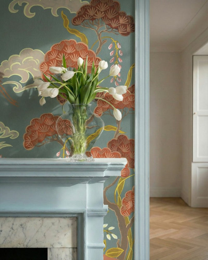 PHOTOWALL / Cranes Passage - Light Blue (e97102)