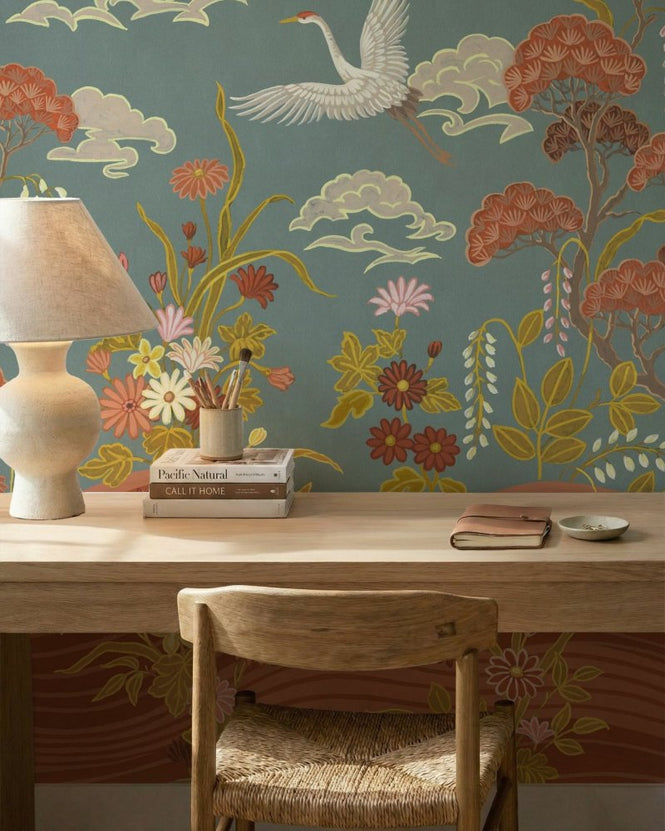 PHOTOWALL / Cranes Passage - Light Blue (e97102)