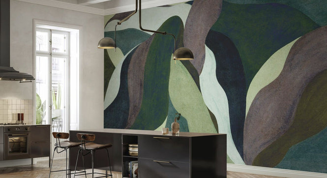 PHOTOWALL / Elegant Flow - Dark Teal (e97109)