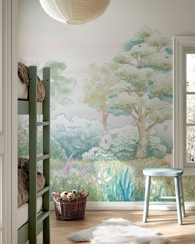 PHOTOWALL / Serene Meadowlands - Cool Aqua (e97175)