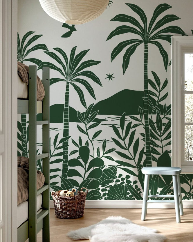 PHOTOWALL / Coastal Jungle Flora - Green (e97179)
