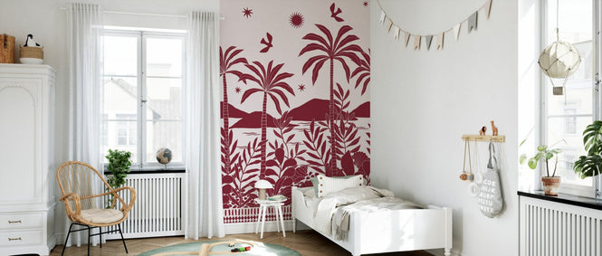 PHOTOWALL / Coastal Jungle Flora - Red (e97180)