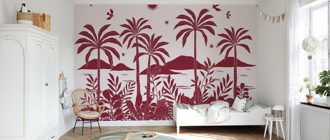 PHOTOWALL / Coastal Jungle Flora II - Red (e97183)