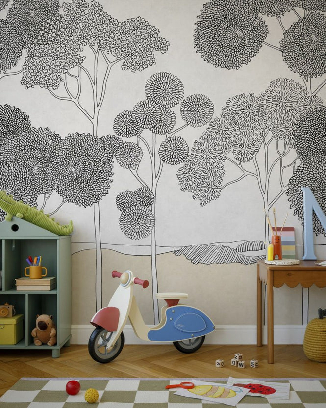 PHOTOWALL / Botanical Etched Grove - Charcoal (e97185)