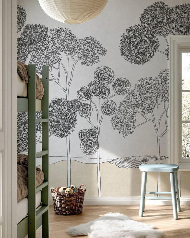 PHOTOWALL / Botanical Etched Grove - Charcoal (e97185)
