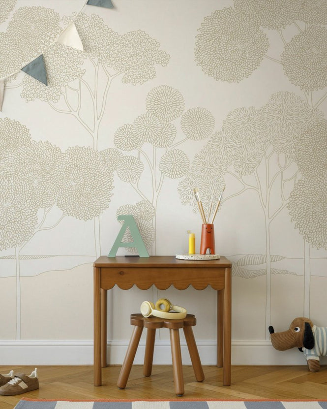 PHOTOWALL / Botanical Etched Grove - Light Beige (e97193)
