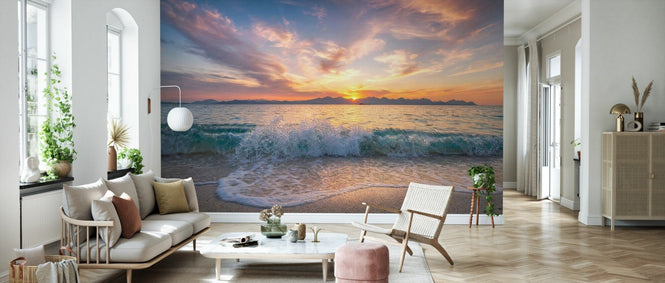PHOTOWALL / Sunset Over Ocean Waves (e97359)