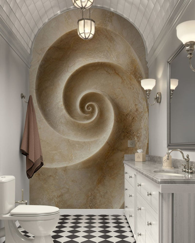 PHOTOWALL / Fibonacci Stone Poster - Marble Spiral (e97523)