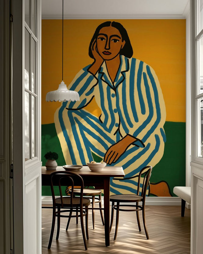 PHOTOWALL / Woman in Striped Pyjamas (e97666)