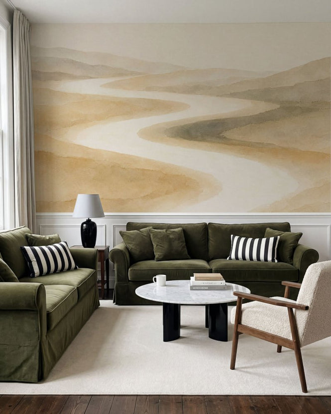 PHOTOWALL / Watercolor River Beige (e98182)