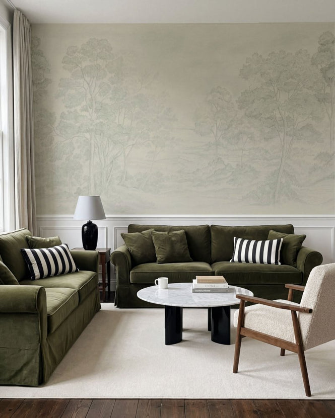 PHOTOWALL / Silver Grove - Muted Sage (e98197)