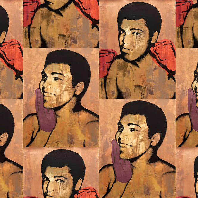 輸入壁紙 Andy Warhol / ALI / Earth on Bright Gold Mylar (single roll)