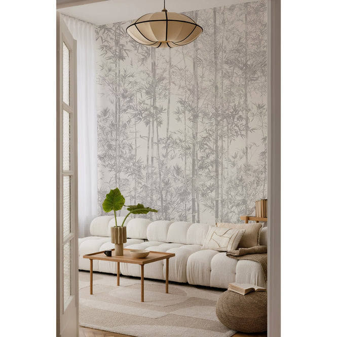 輸入壁紙 Sian Zeng / Bamboo Mural Wallpaper / Grey 【3パネル1セット】