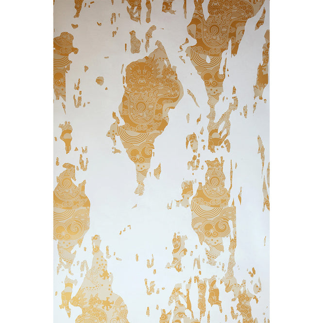 輸入壁紙 Flavor Paper / CELESTIAL DRAGON / Torn Gold On Oatmeal Clay Coated paper
