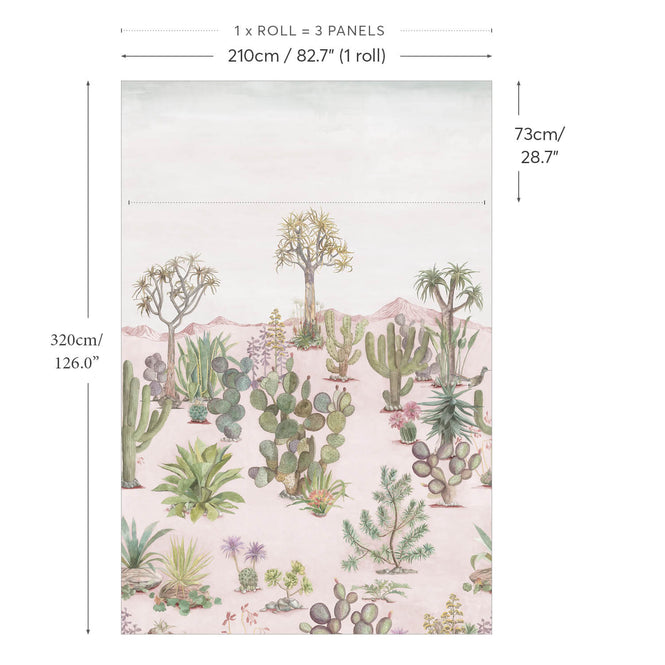 Sian Zeng / Desert Mural Wallpaper / Pink Sand 【3パネル1セット】