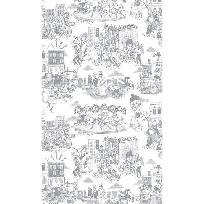 輸入壁紙 Flavor Paper / Dia de DUMBO / Silver On Ivory Clay Coated