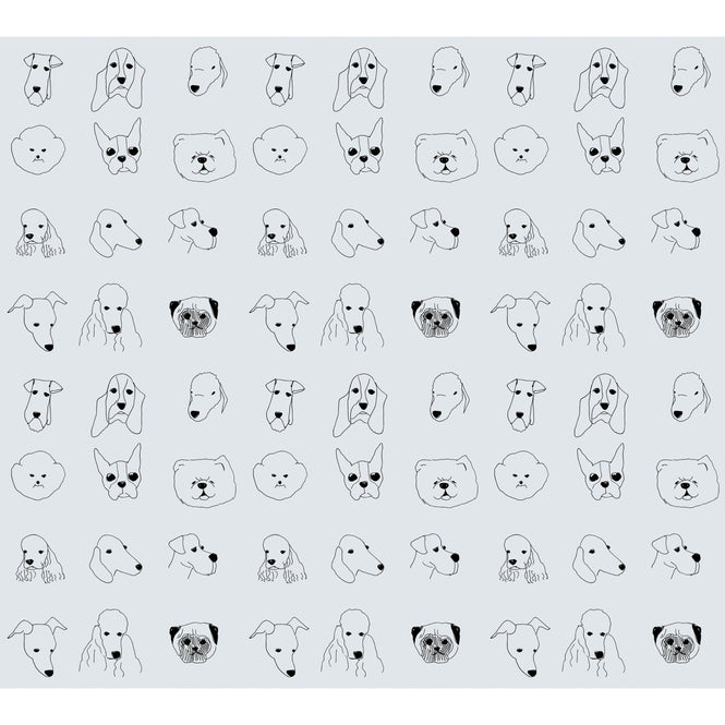 【限定数】【切売m単位】Baines&Fricker / DOGS WALLPAPER Blue