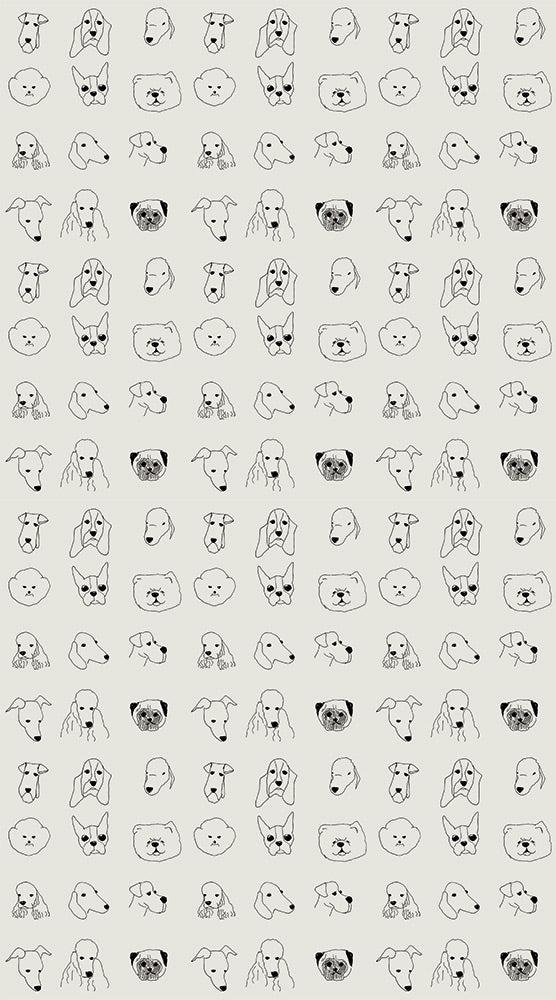 【限定数】【切売m単位】Baines&Fricker / DOGS WALLPAPER Grey