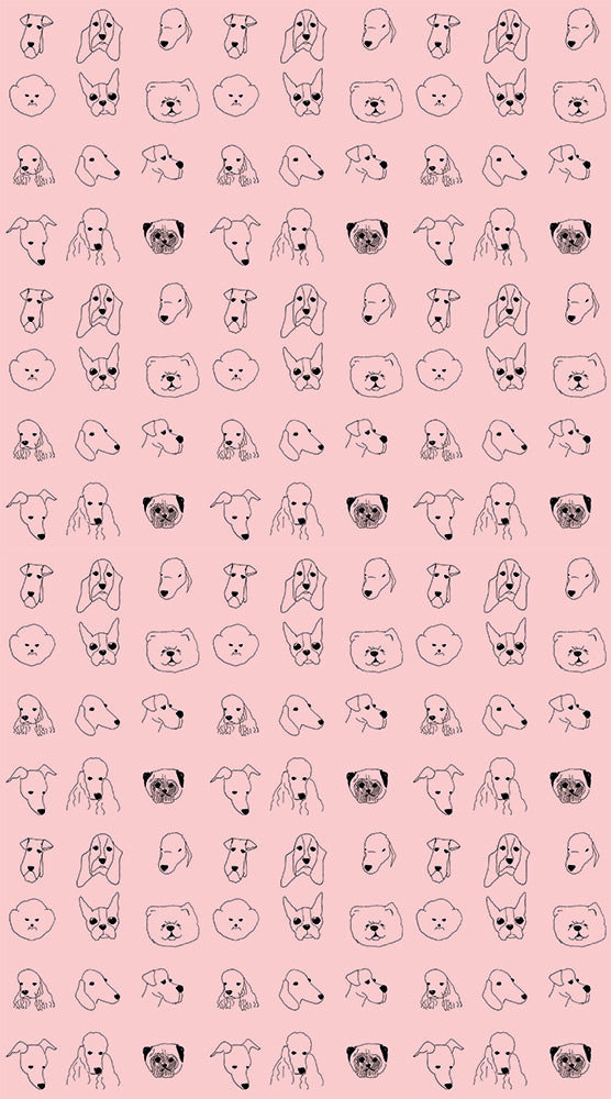 【限定数】【切売m単位】Baines&Fricker / DOGS WALLPAPER Pink