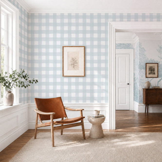輸入壁紙 Sian Zeng / Gingham Wallpaper / Blue GINGHAMBLUE