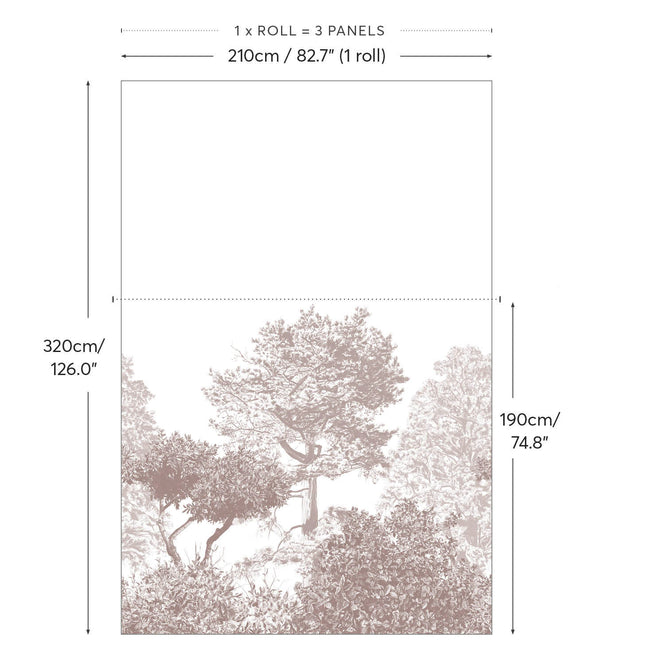 Sian Zeng / Hua Trees Mural Wallpaper / Brown 【3パネル1セット】