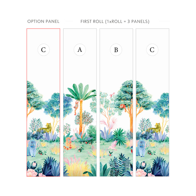 【Option：Cパネル】Sian Zeng / Jungle Mural Wallpaper / Colour JungleC01