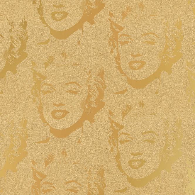 輸入壁紙 Andy Warhol / MARILYN MONOPRINT / Gold Diamond Dust on Bright Gold Mylar (single roll)