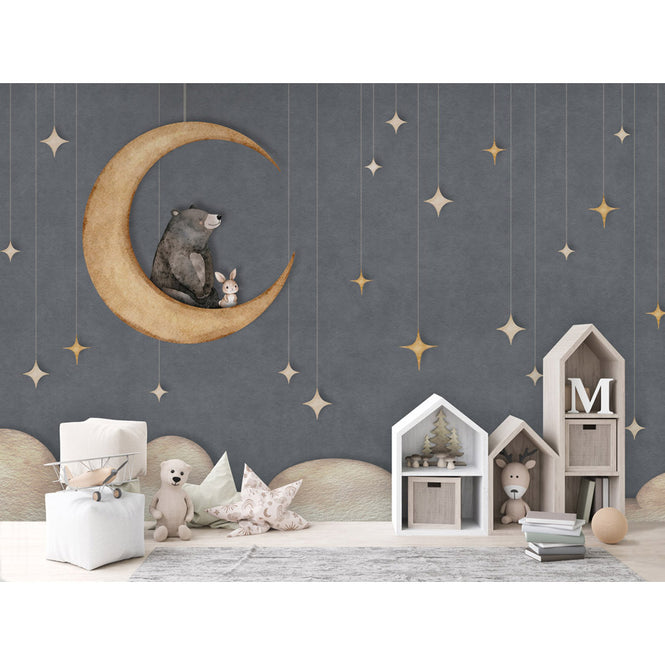 Oliver Robins / Bear on the Moon - blue W17737