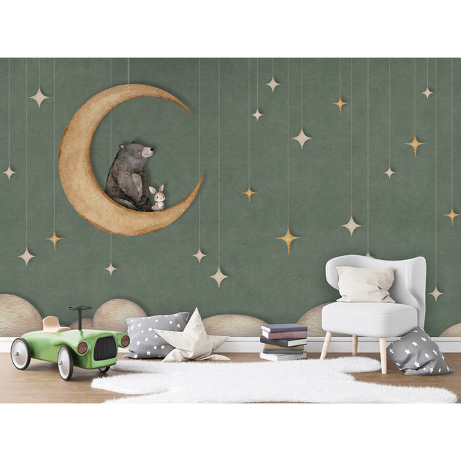 Oliver Robins / Bear on the Moon - green W17738