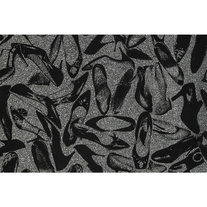 輸入壁紙 Andy Warhol / SHOES / Silver Dimond Dust on Ebony Clay Coated Paper (single roll)