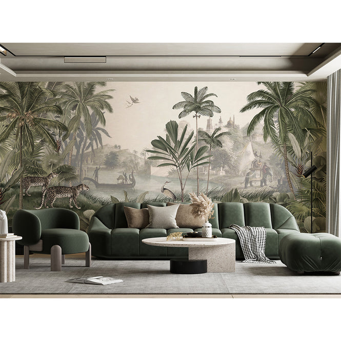 Sir Edward / Leopard Landscape Green W13375