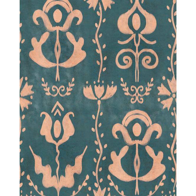 輸入壁紙 MINDTHEGAP / TRANSYLVANIAN RHAPSODY / GRANDMA'S STENCIL Milky Blue WP30276