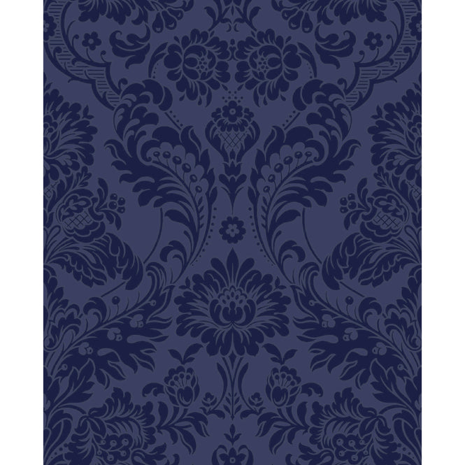 【A4サンプル】Graham & Brown / Gothic Damask Flock / Cobalt 104563