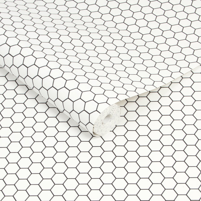 Graham & Brown / OASIS / HEXAGON LATTICE WHITE 112650