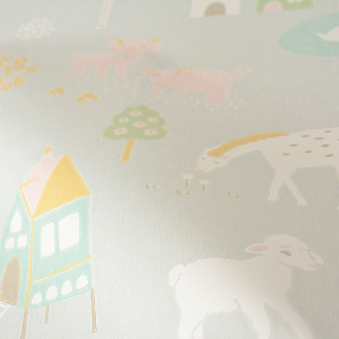 輸入壁紙 Majvillan / Wish upon your dreams / My Farm soft grey 127-01