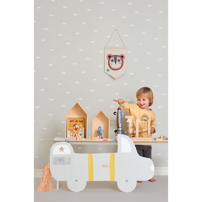 【切売m単位】Majvillan / Dreamy clouds soft grey / 132-01