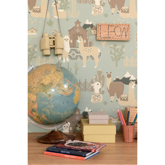 輸入壁紙 Majvillan / the Poetry collection / Lama Village afternoon blue 143-02