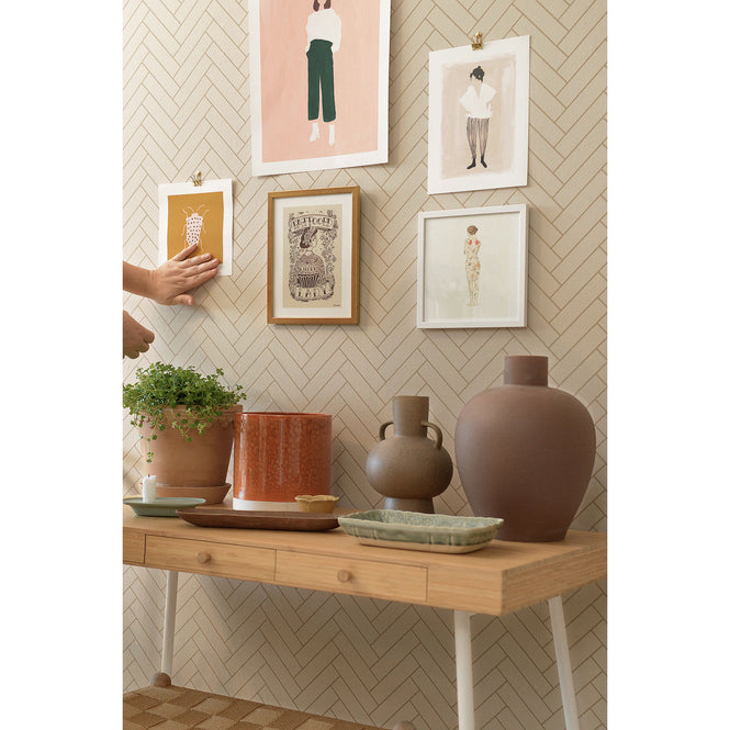 輸入壁紙 Majvillan / the Poetry collection / Herringbone sandy beige 144-01