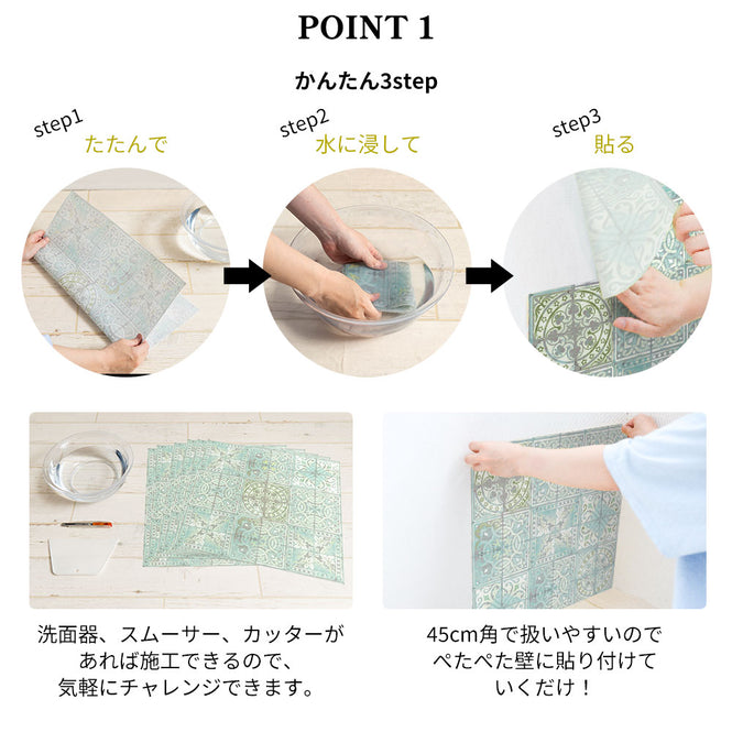 はがせる 壁紙 【Hattan Pattern】Louise Body / Buttercup Blue HLBY-03(6枚セット)