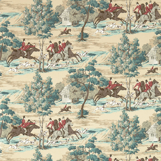Sanderson / ONE SIXTY WALLPAPER COLLECTION / Tally Ho Teal / Ruby 214597
